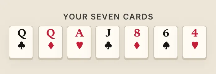 Hand (your best five), on the course's table